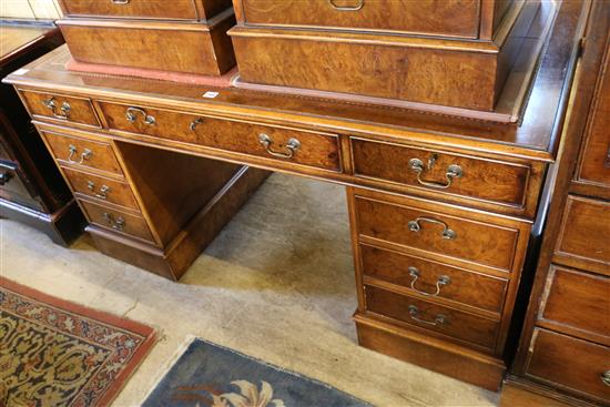 Walnut pedestal desk